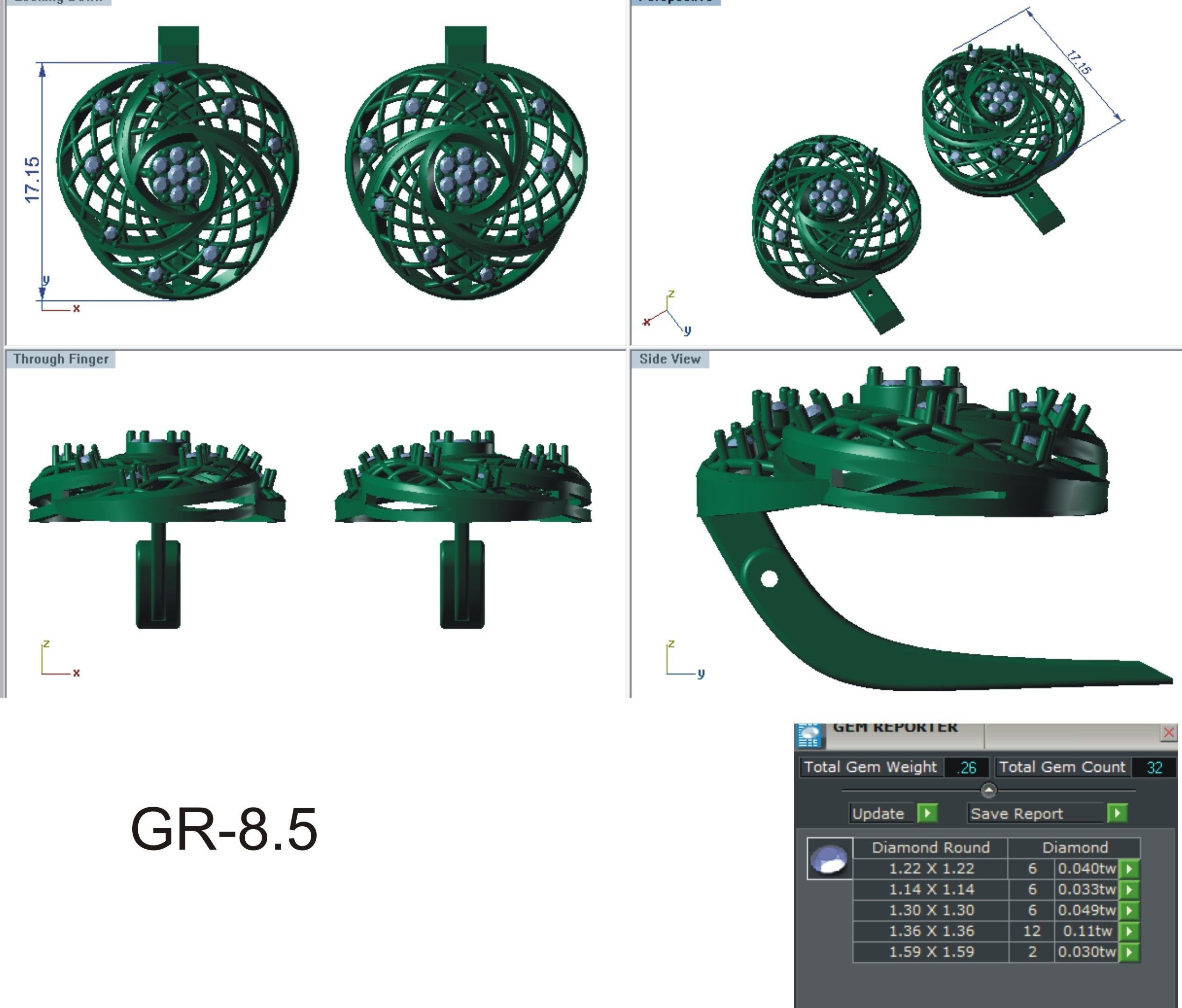 Women Earrings 3dm render detail 3D print model_4