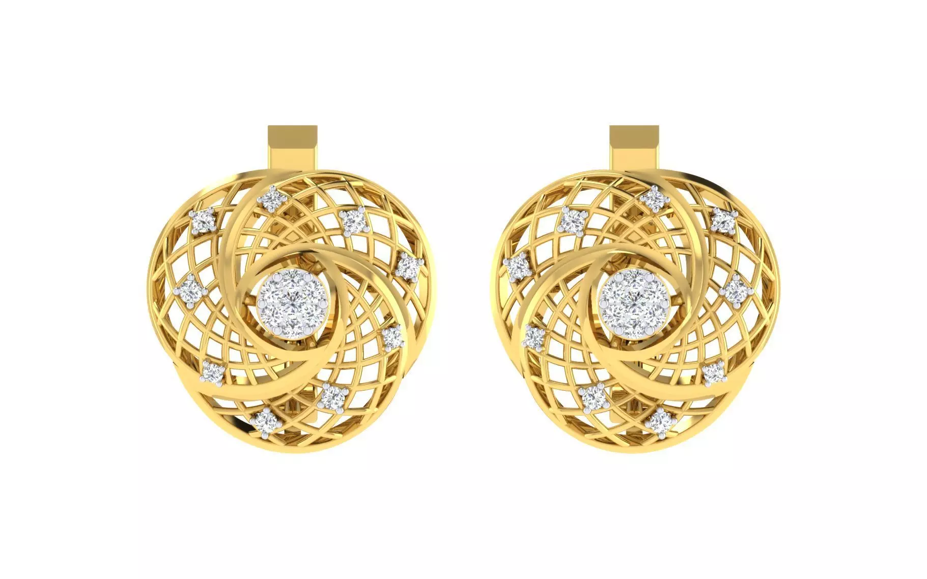 Women Earrings 3dm render detail 3D print model_0