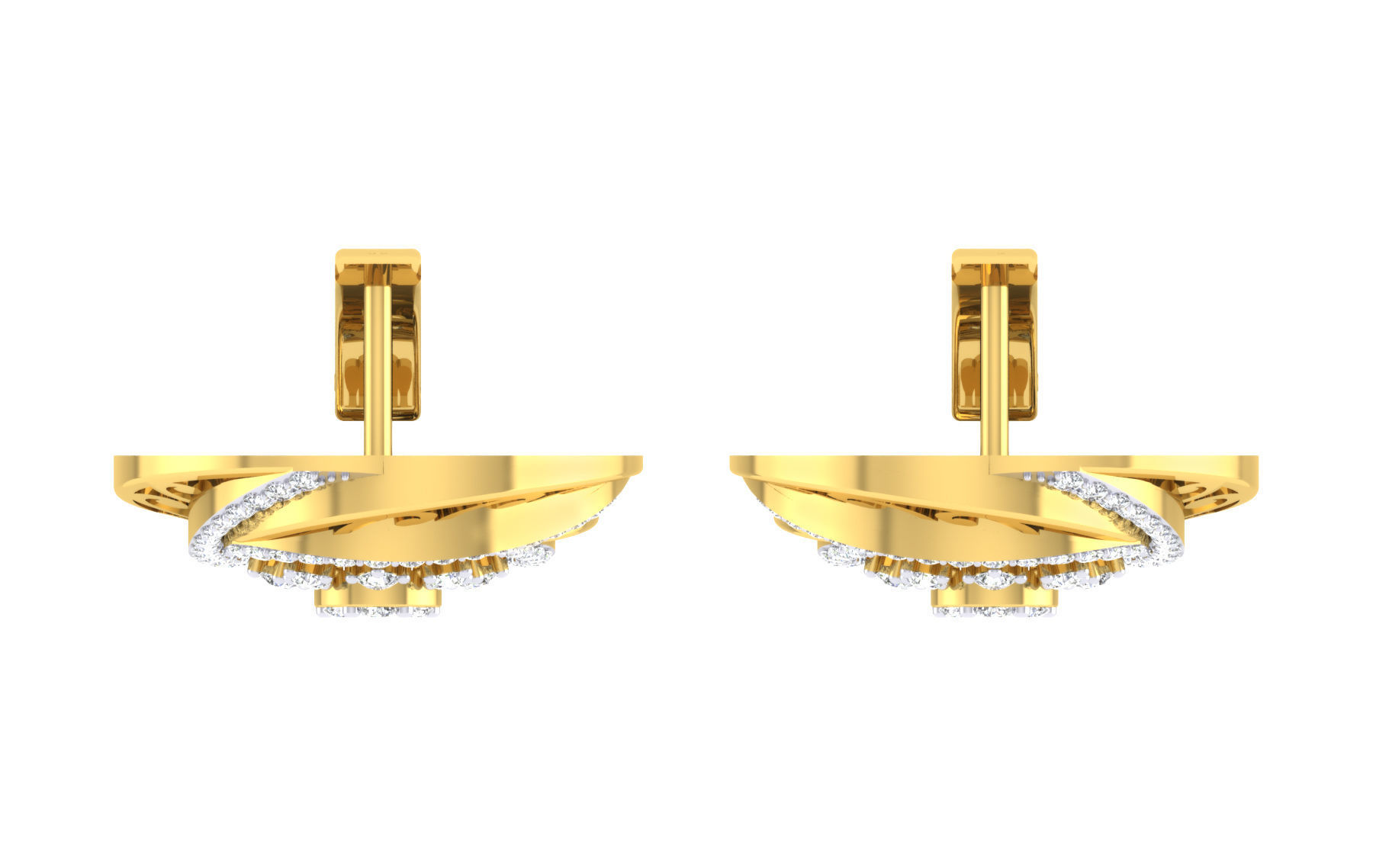 Women Earrings 3dm stl render detail 3D print model_7