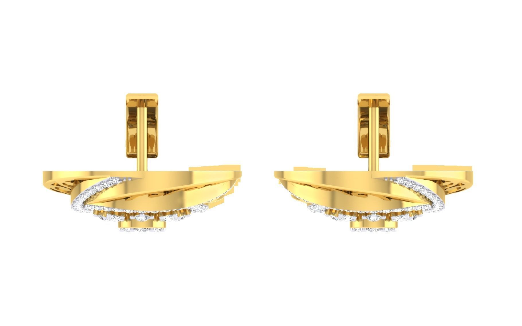 Women Earrings 3dm stl render detail 3D print model_8