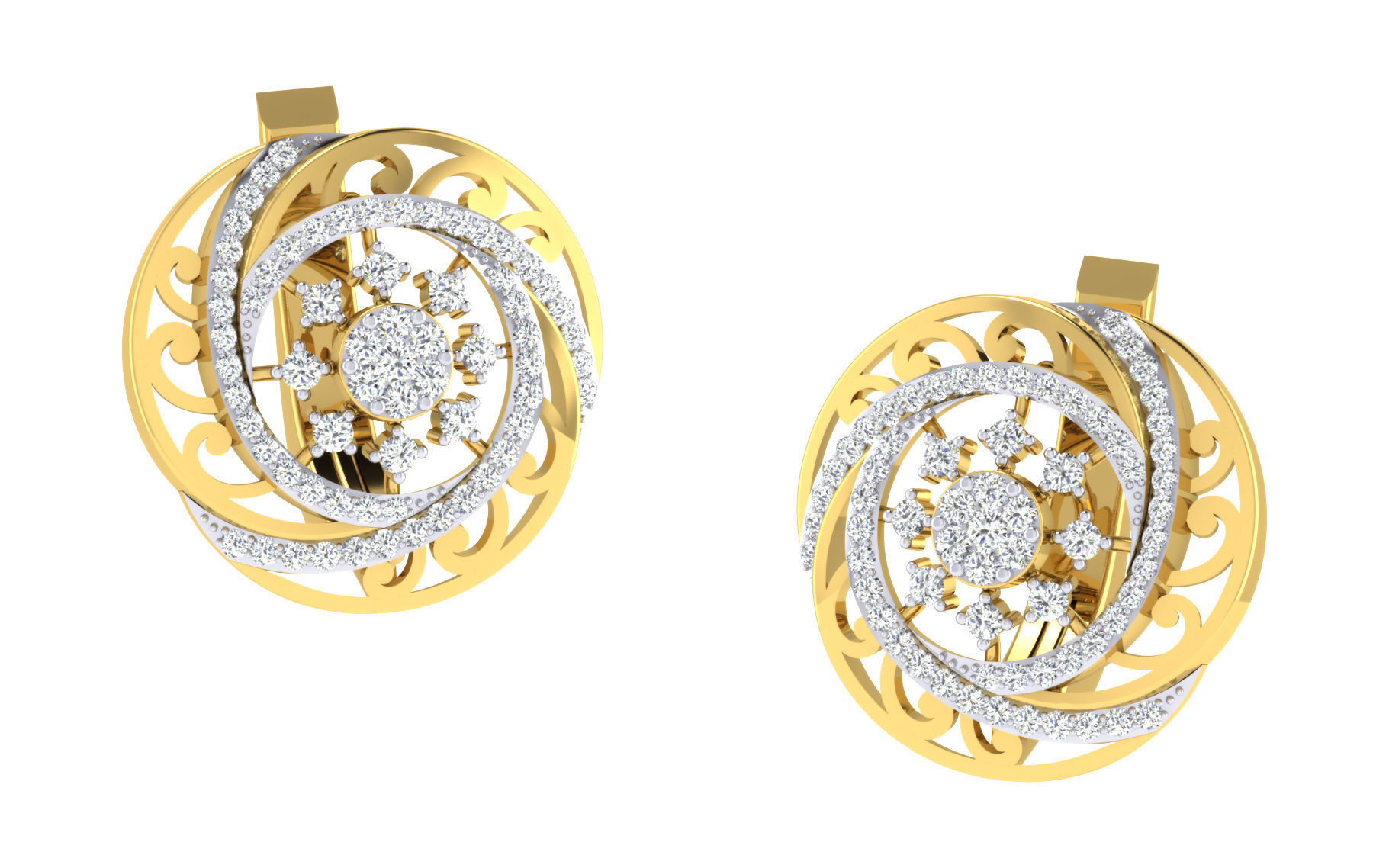 Women Earrings 3dm stl render detail 3D print model_1