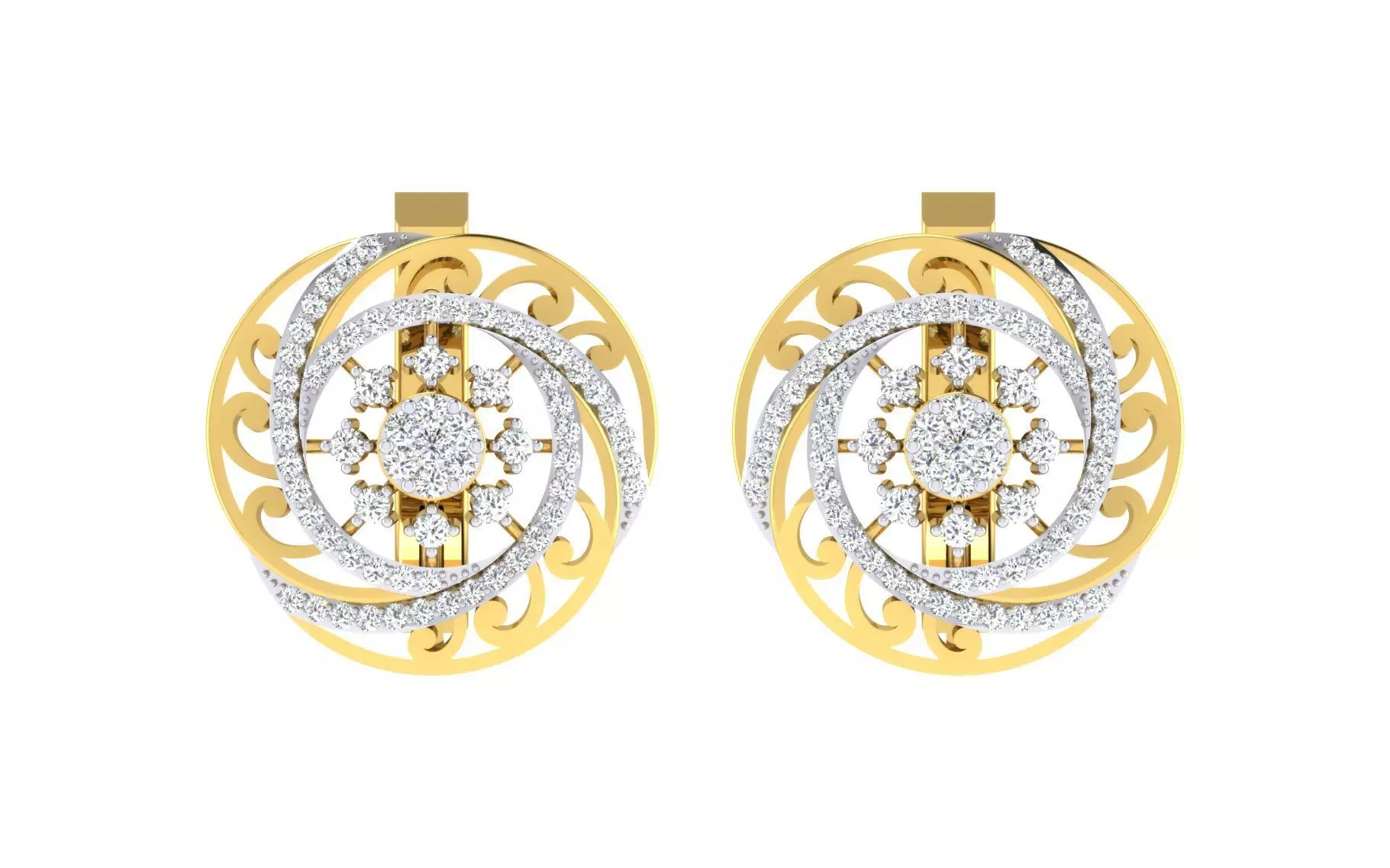 Women Earrings 3dm stl render detail 3D print model_0