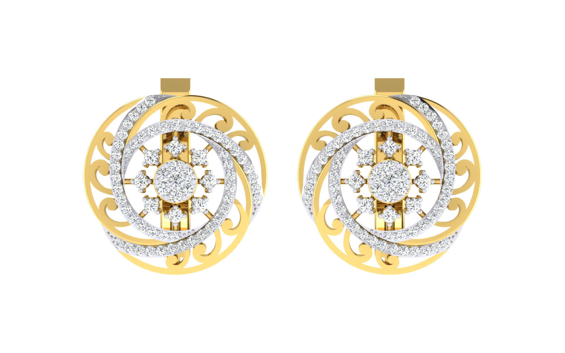 Women Earrings 3dm stl render detail 3D print model_3