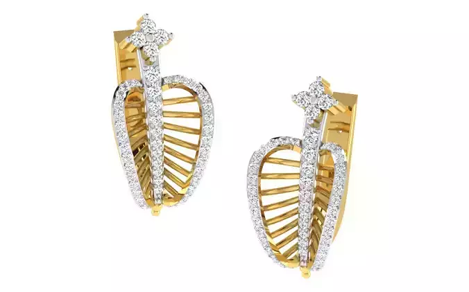Women Earrings 3dm render detail