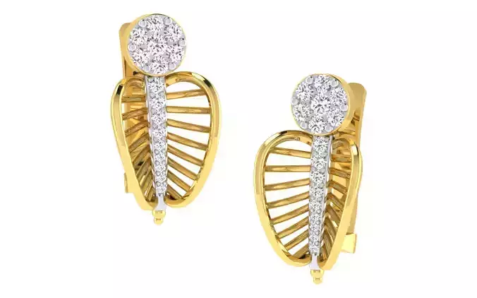 Women Earrings 3dm render detail