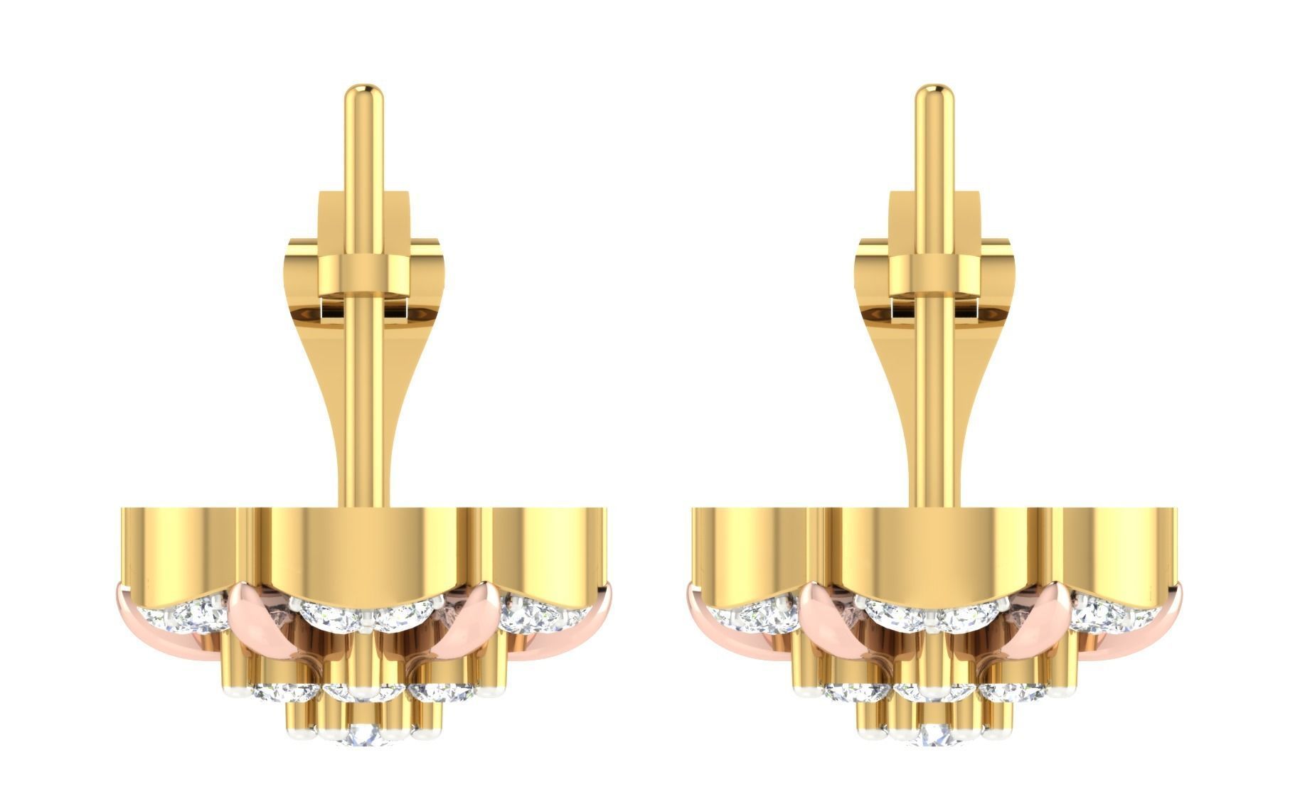 Women Earrings 3dm render detail 3D print model_7