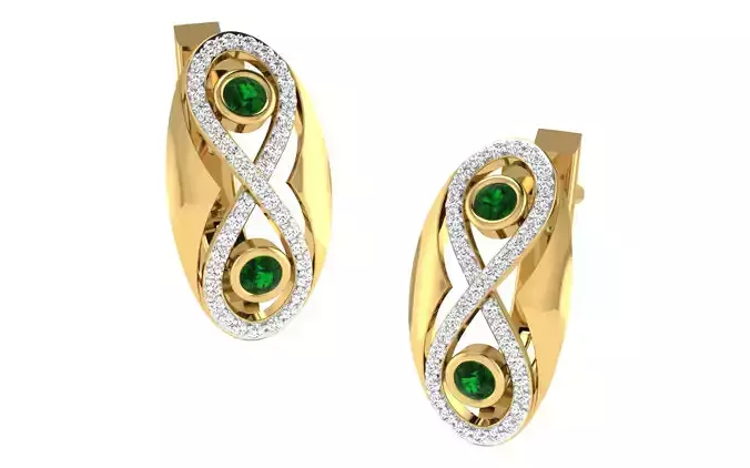 Women Earrings 3dm render detail