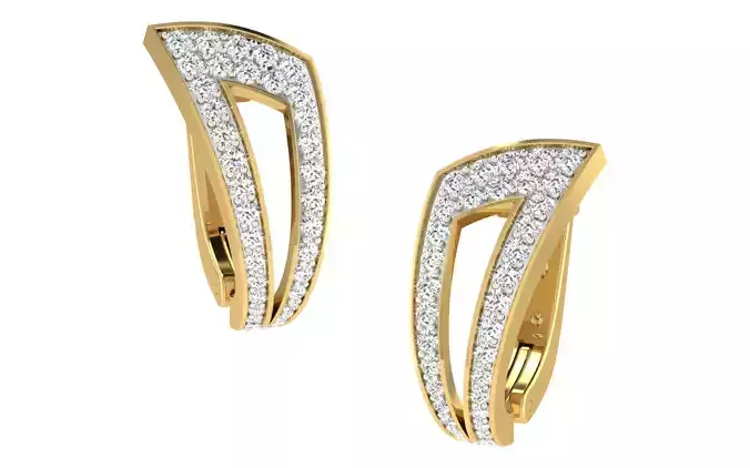 Women Earrings 3dm render detail