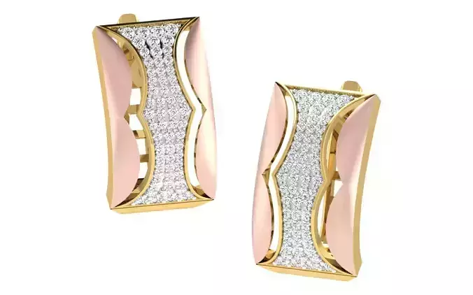 Women Earrings 3dm render detail