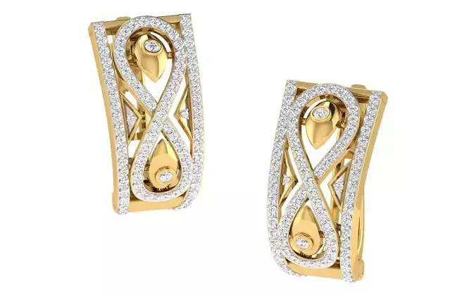 Women Earrings 3dm render detail