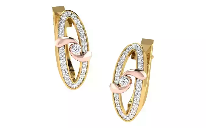 Women Earrings 3dm render detail