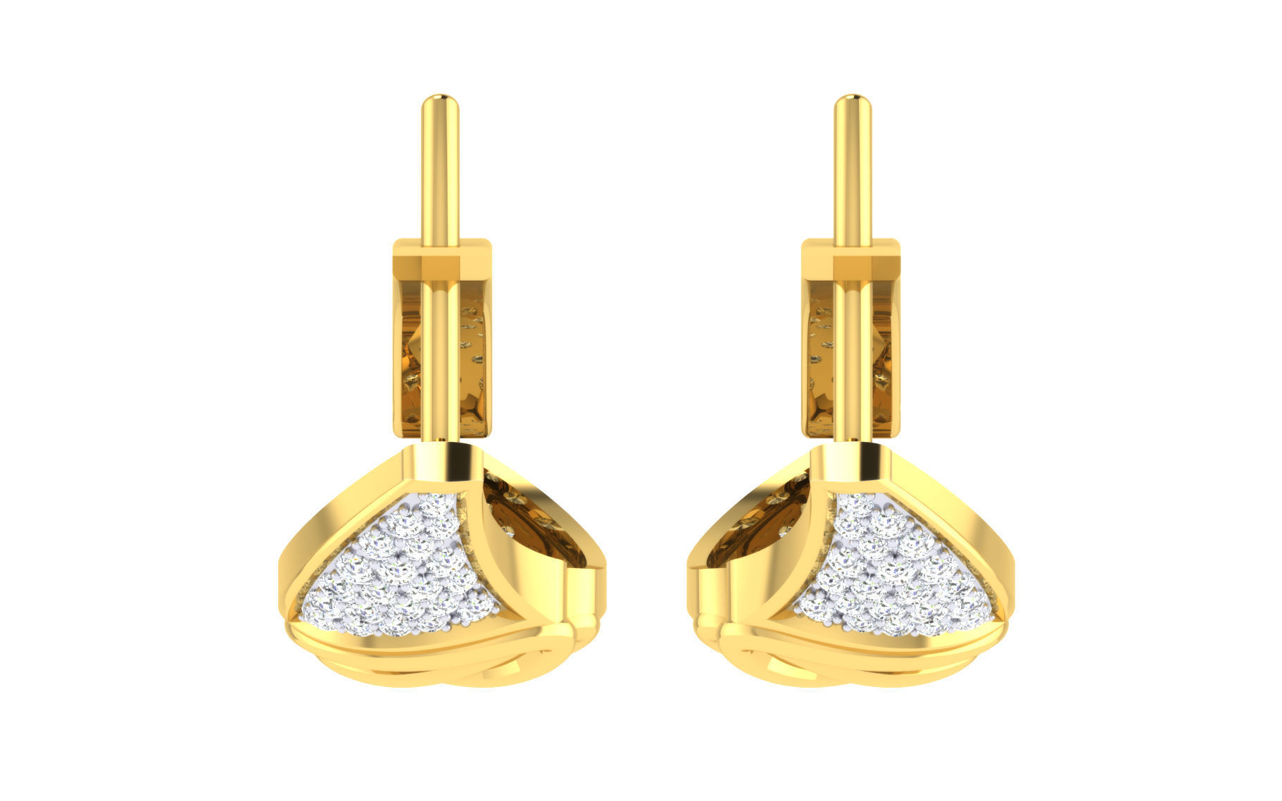 Women Earrings 3dm render detail 3D print model_7