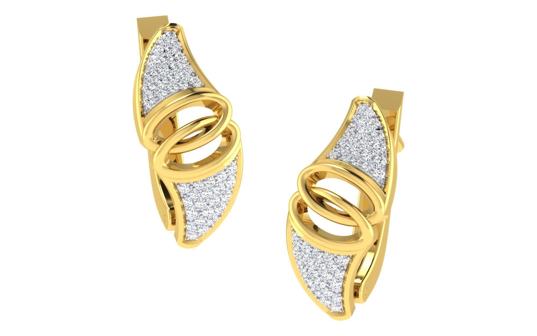 Women Earrings 3dm render detail 3D print model_1