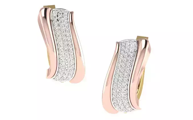 Women Earrings 3dm render detail