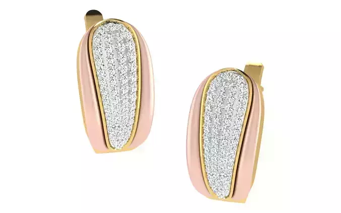 Women Earrings 3dm render detail