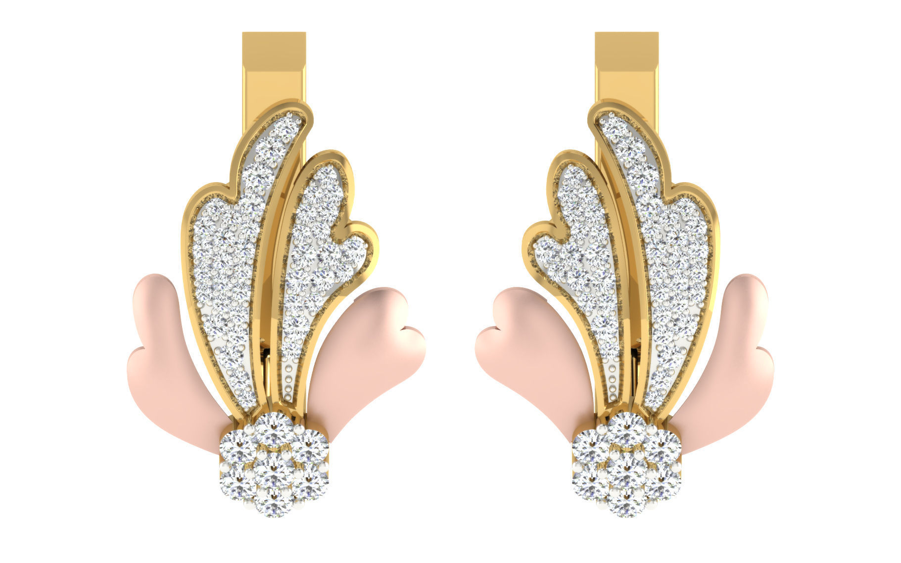 Women Earrings 3dm render detail 3D print model_2