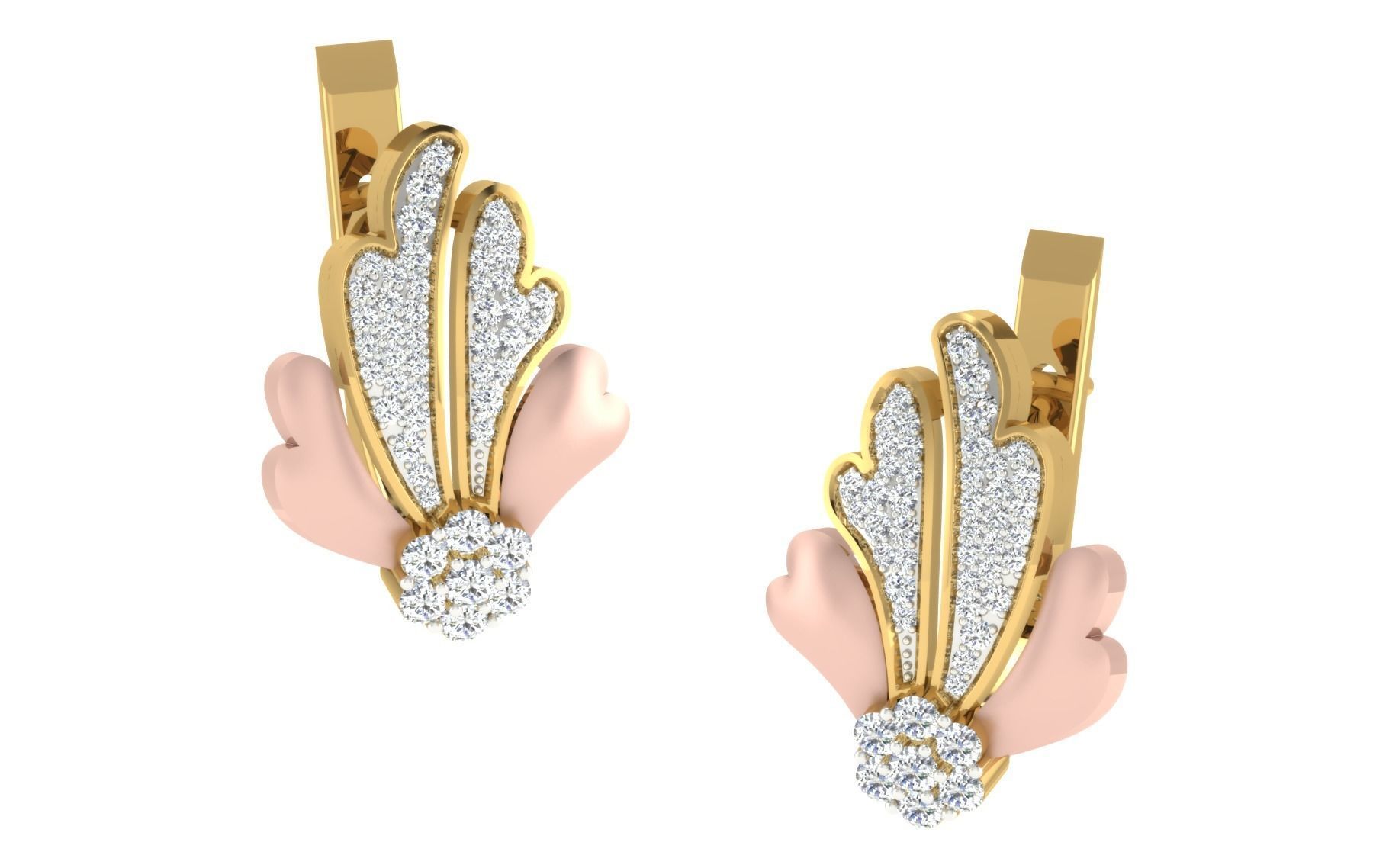 Women Earrings 3dm render detail 3D print model_1