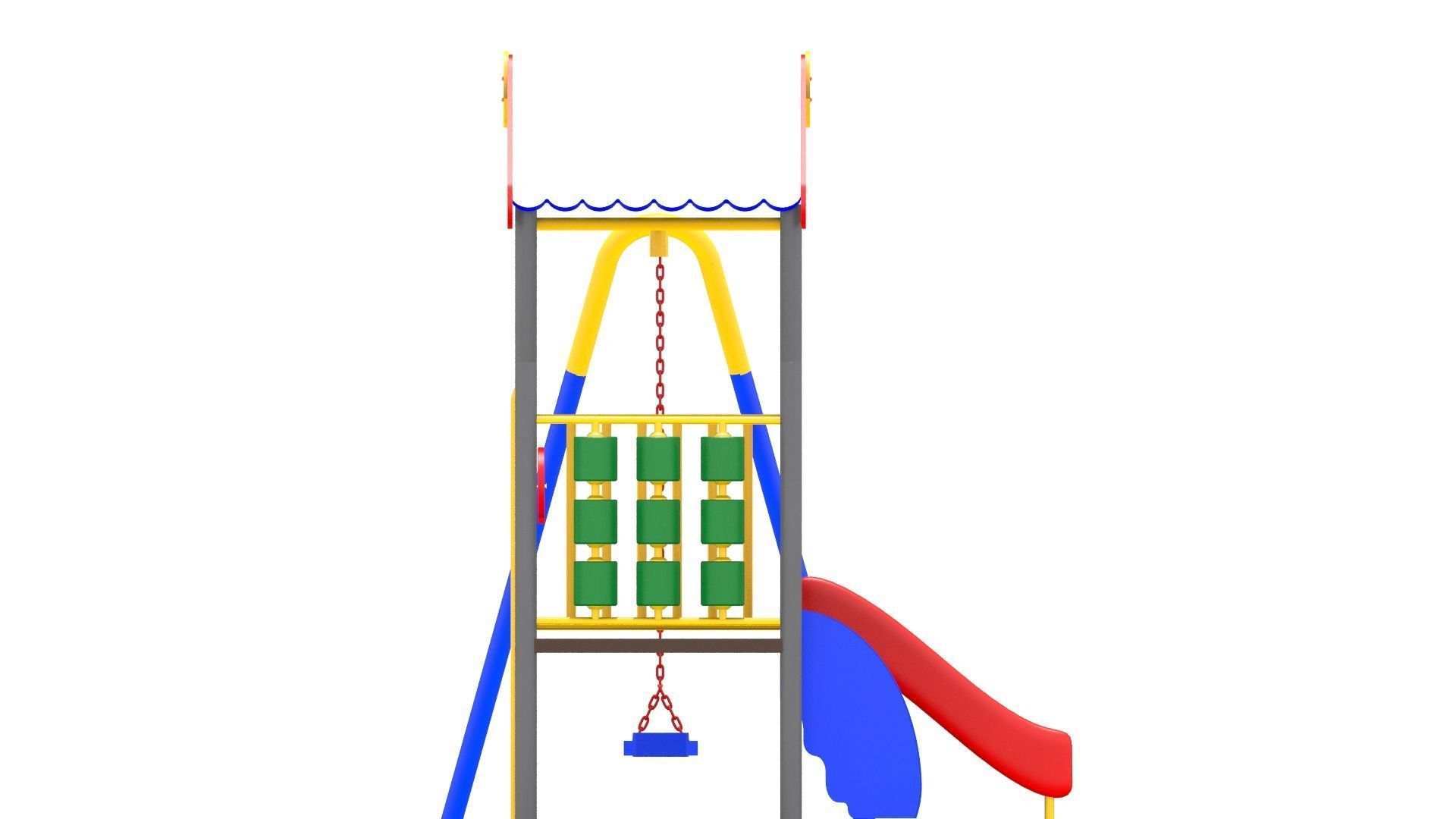 Kids Playground Low-poly 3D model_4