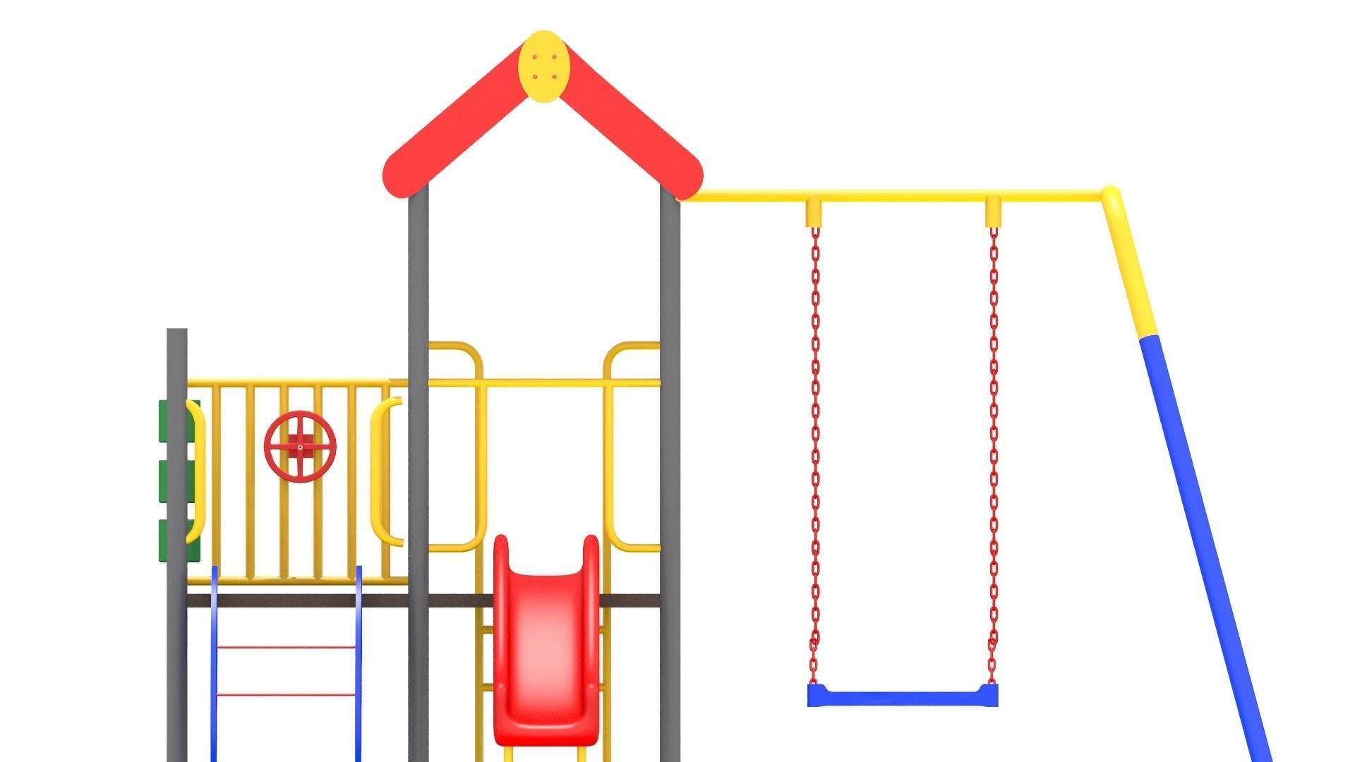 Kids Playground Low-poly 3D model_5