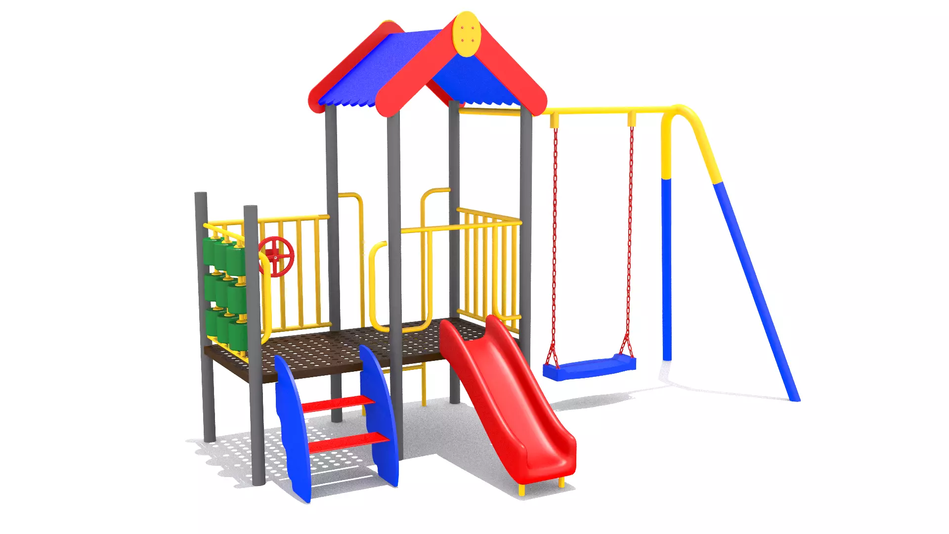 Kids Playground Low-poly 3D model_0