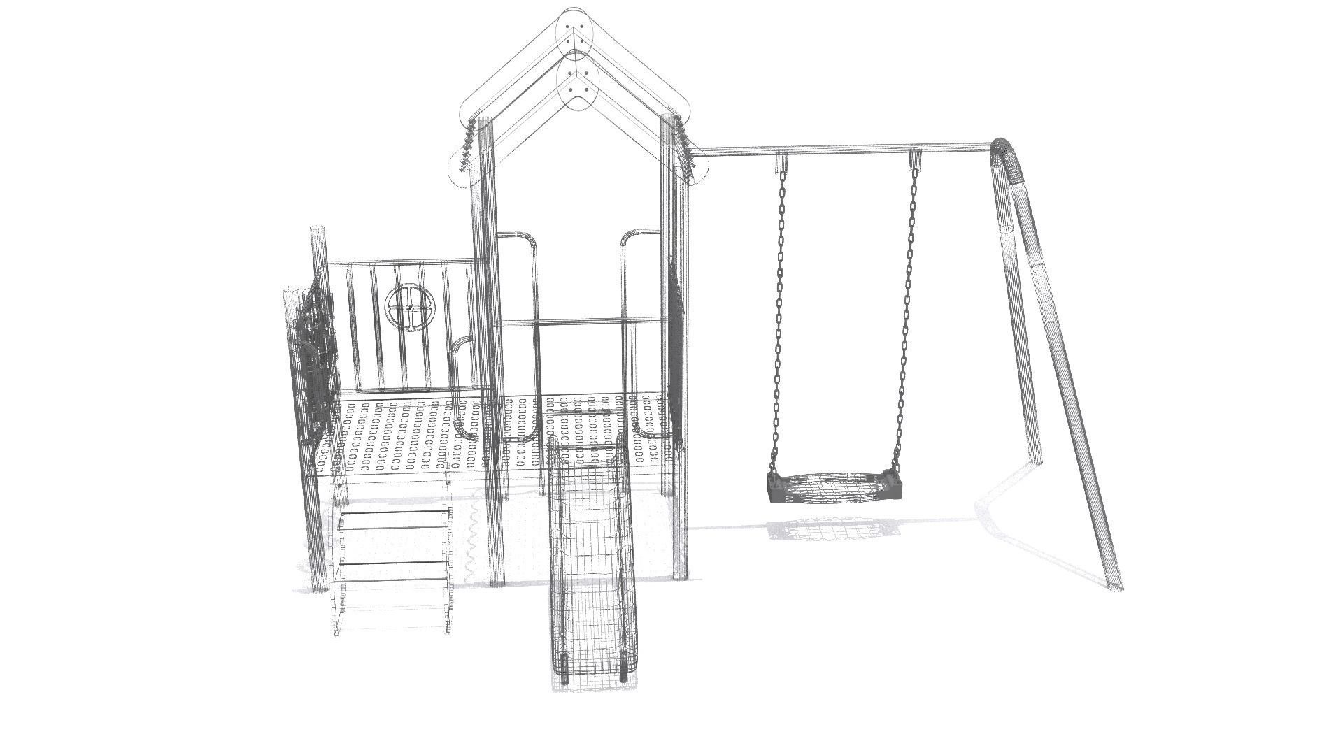 Kids Playground Low-poly 3D model_7