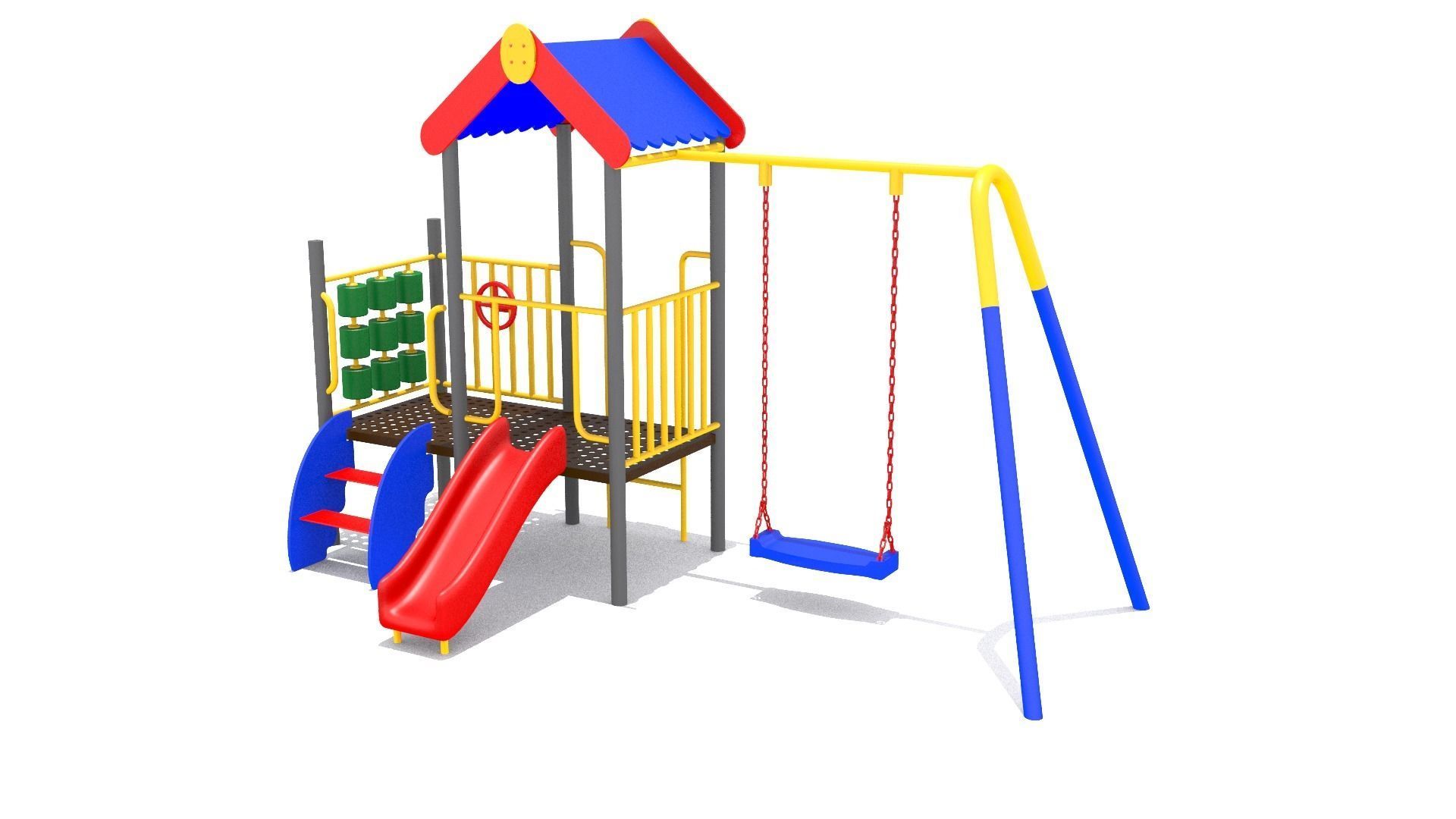 Kids Playground Low-poly 3D model_1