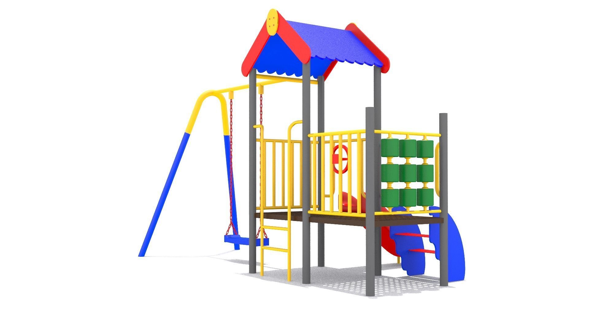 Kids Playground Low-poly 3D model_3