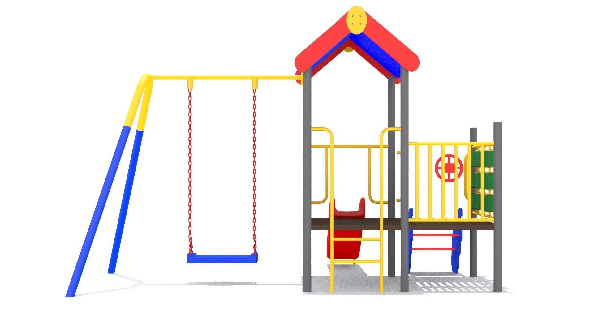 Kids Playground Low-poly 3D model_2