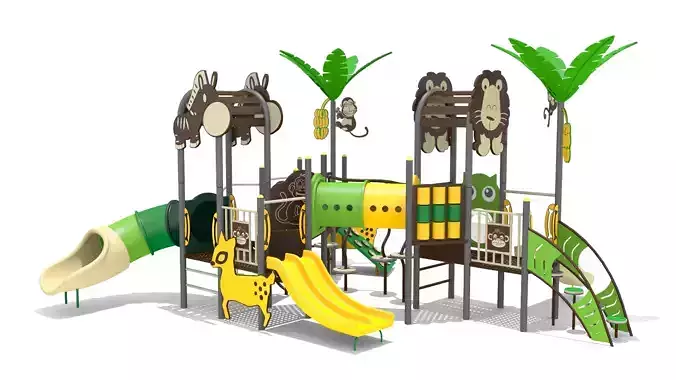 Jungle Playground Low-poly 3D model