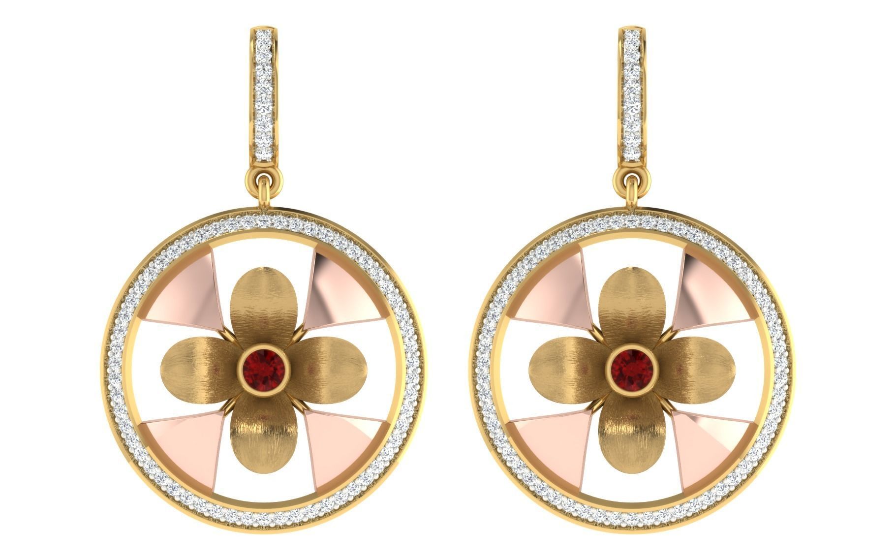 Women Earrings 3dm stl render detail 3D print model_3