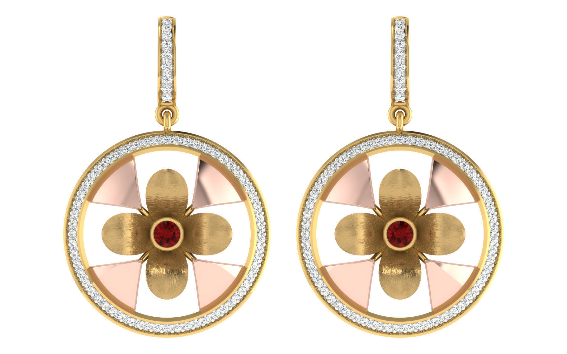 Women Earrings 3dm stl render detail 3D print model_2