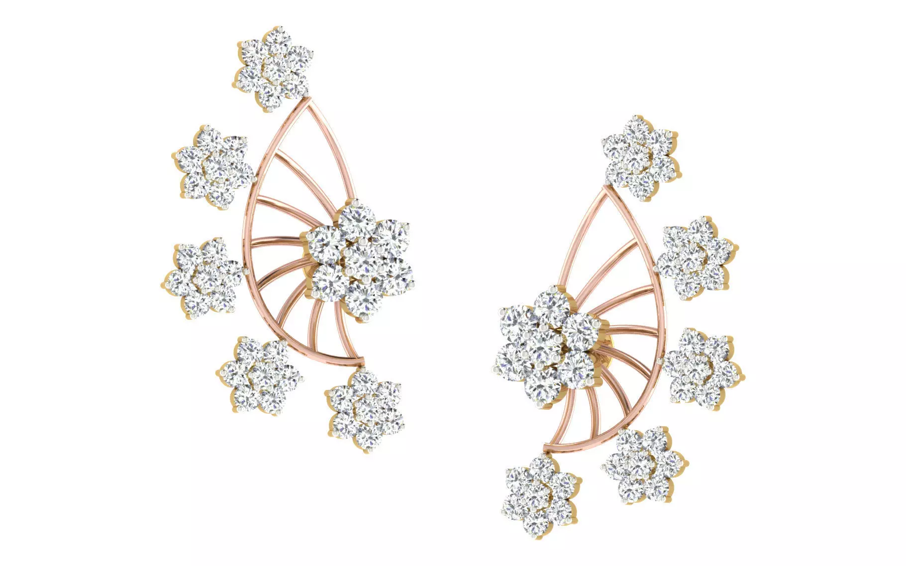Women Earrings 3dm stl render detail 3D print model