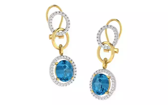 Women Earrings 3dm stl render detail