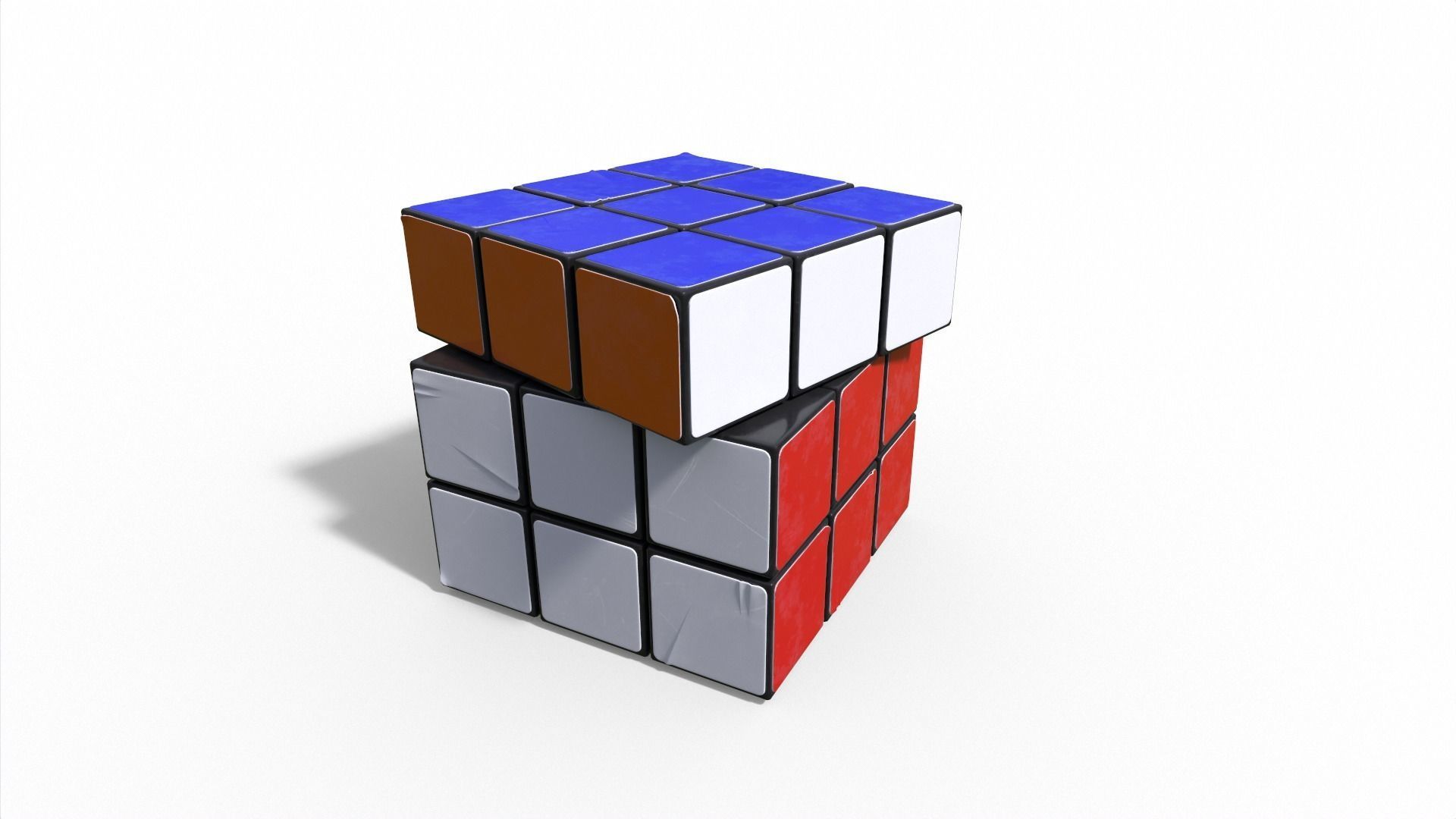 Rubiks Cube Low-poly 3D model_2