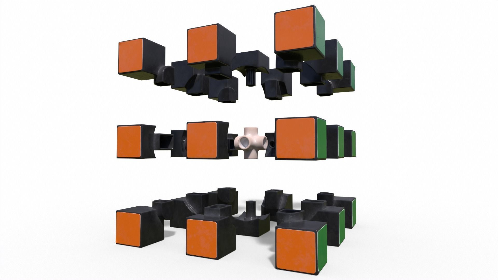 Rubiks Cube Low-poly 3D model_7