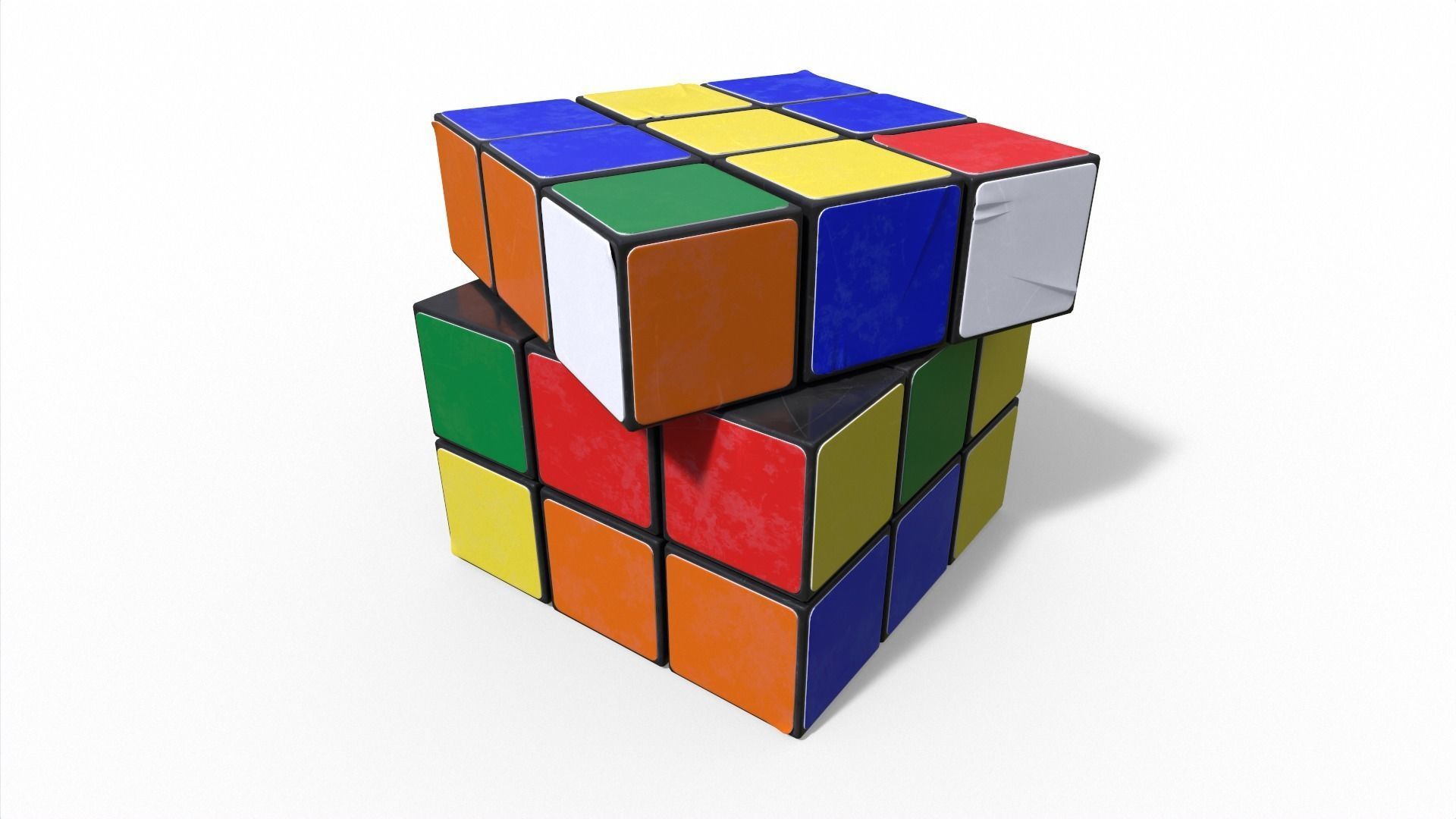 Rubiks Cube Low-poly 3D model_3