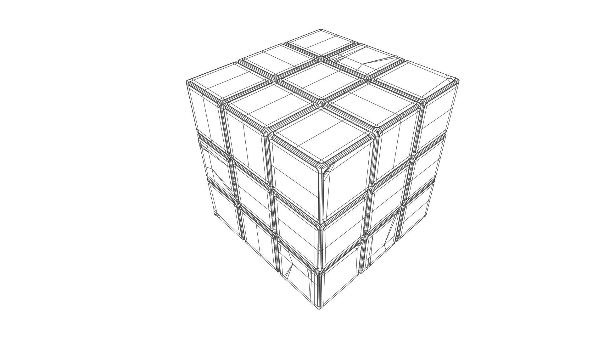 Rubiks Cube Low-poly 3D model_6