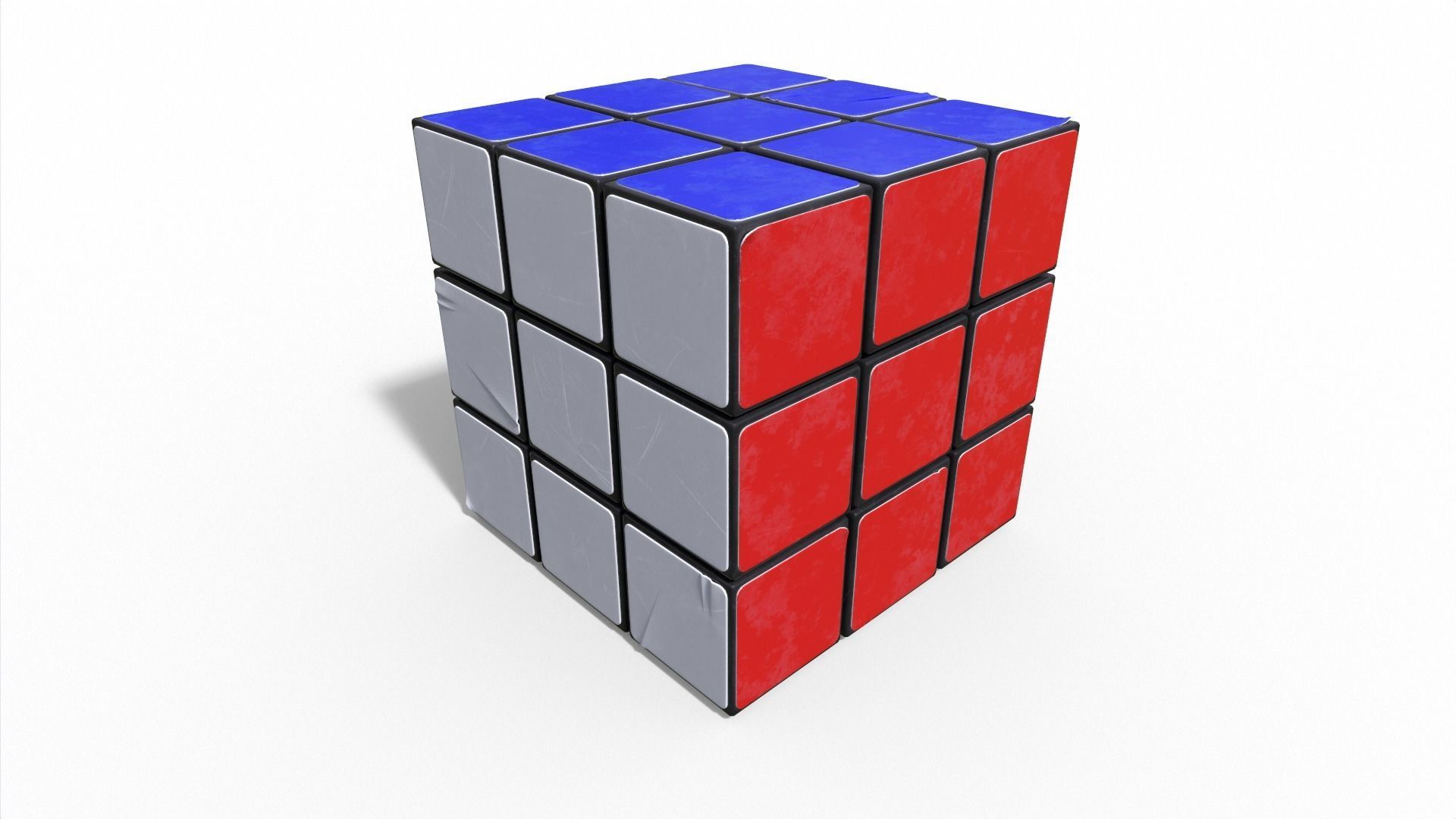Rubiks Cube Low-poly 3D model_1