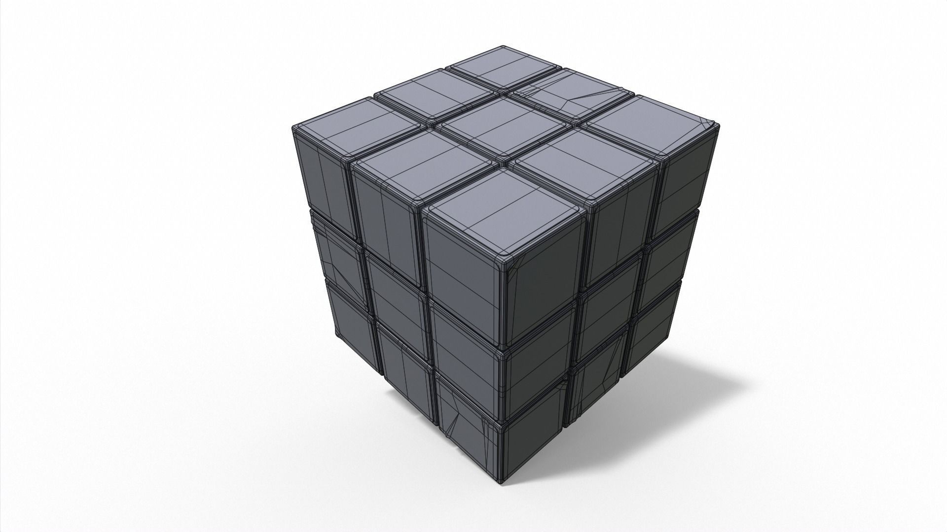 Rubiks Cube Low-poly 3D model_5