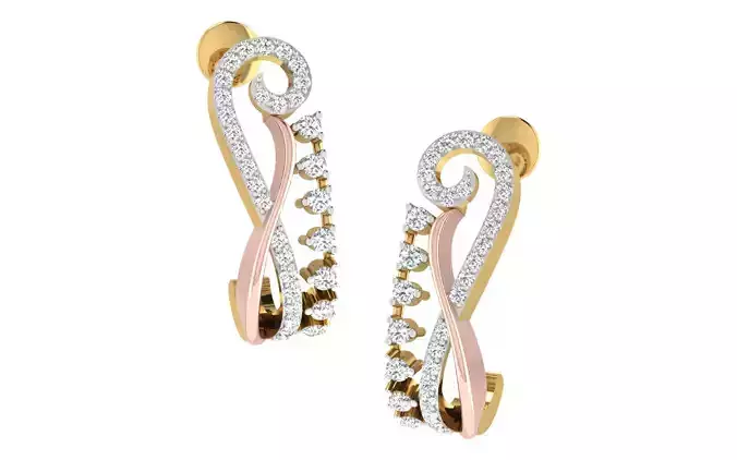 Women Earrings 3dm stl render detail