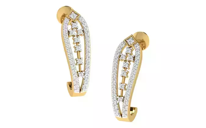 Women Earrings 3dm stl render detail