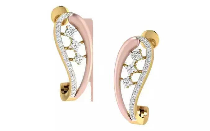 Women Earrings 3dm stl render detail