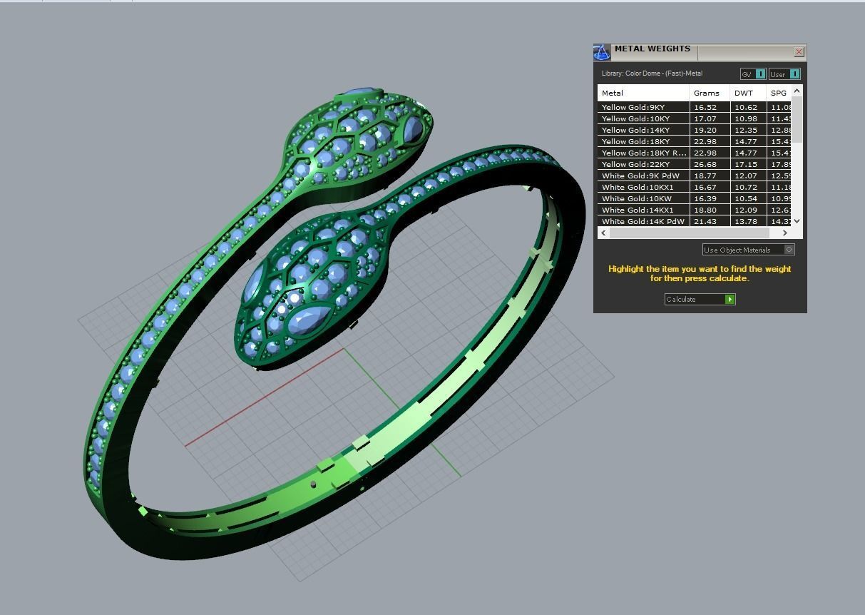 Snake bracelet 3D print model_3