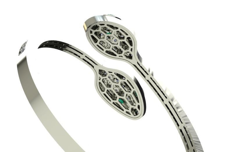 Snake bracelet 3D print model_5