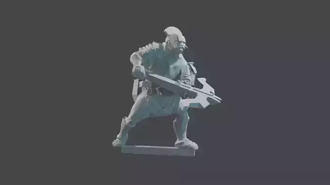 Crossbowman 1 spartan soldier holding axe 3D print model