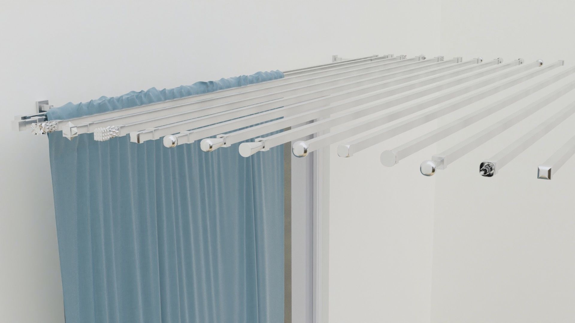 Curtain Rod Collection 3D model_1