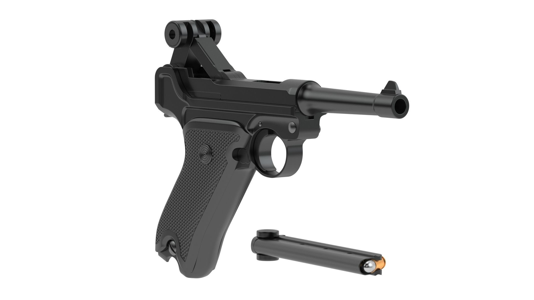 Luger pistol 3D model_4
