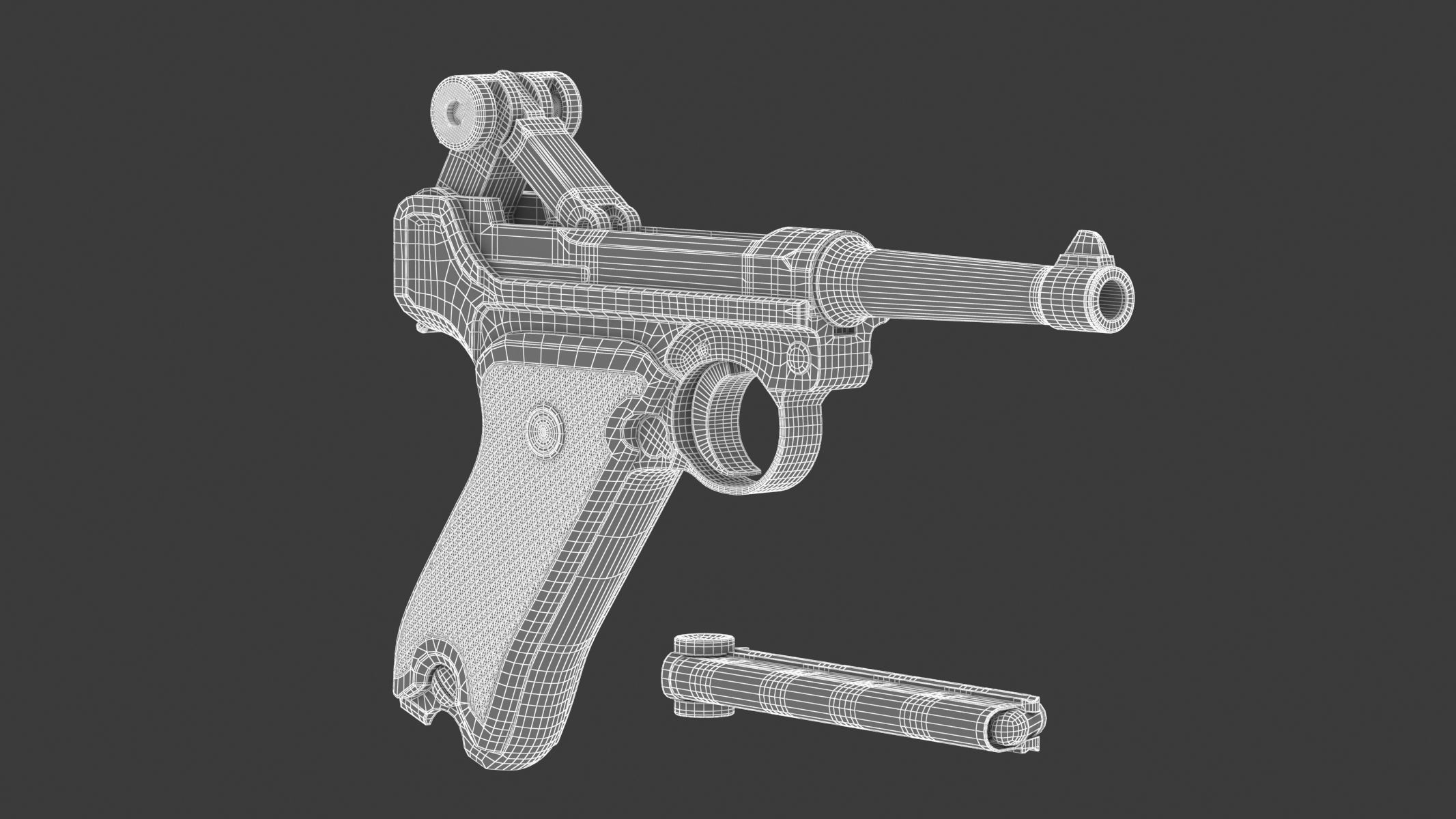 Luger pistol 3D model_19