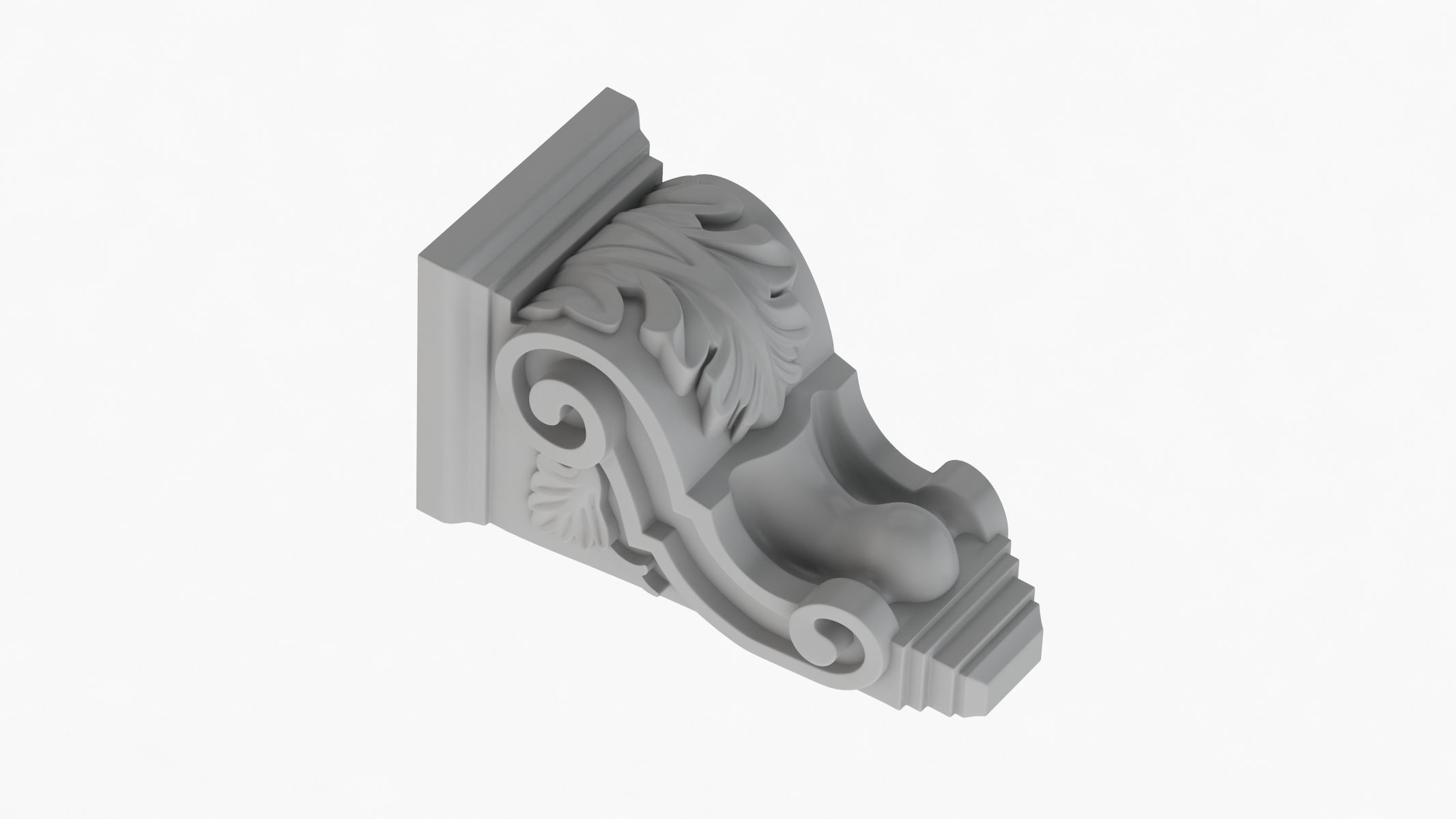 Scroll Corbel 02 3D model_3