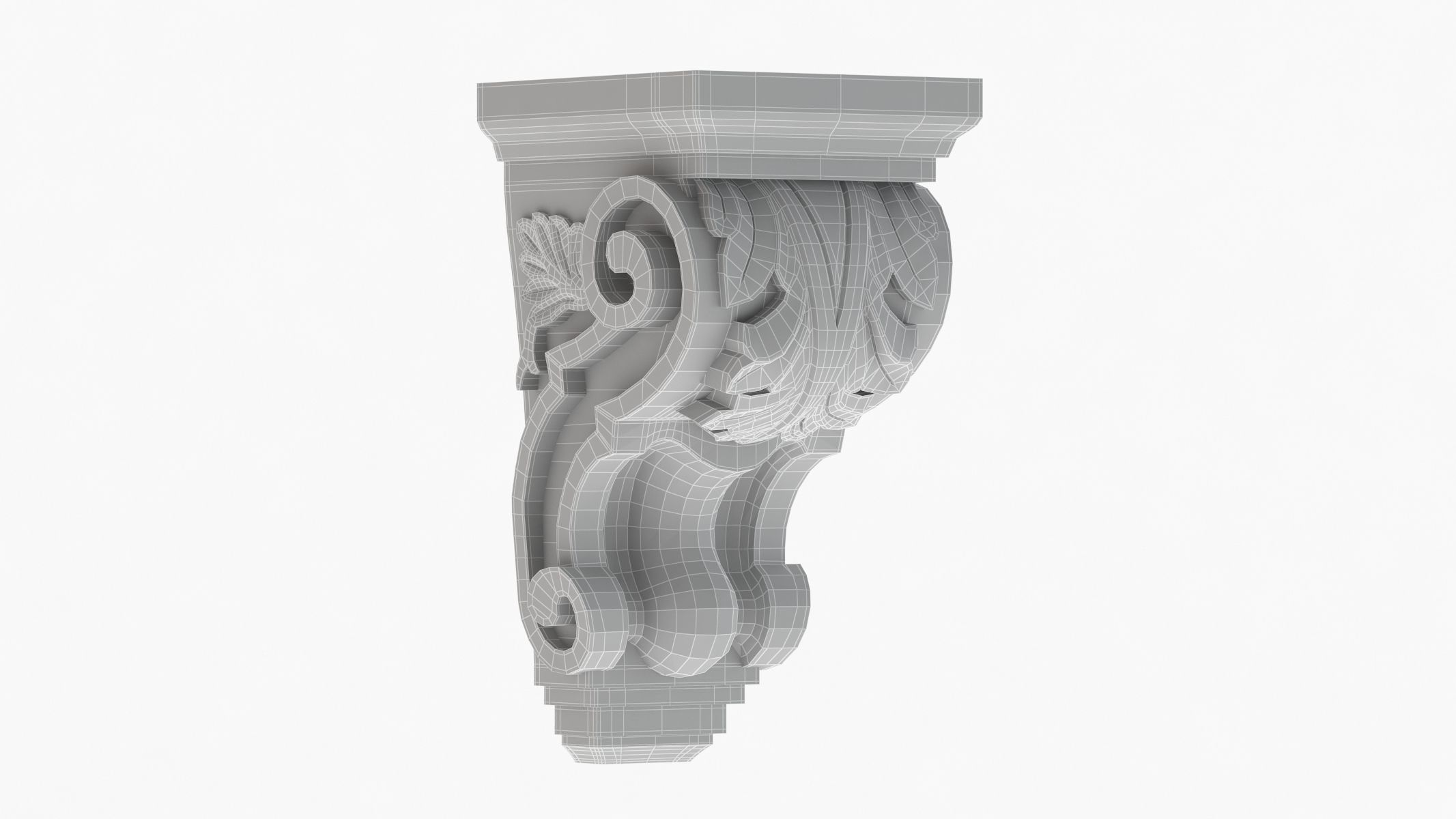 Scroll Corbel 02 3D model_5